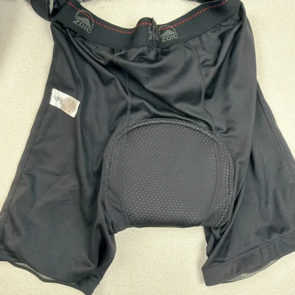 Zoic Ether Shorts Men's M Green Cargo Cycling Biking Padded Liner Zip Pockets
